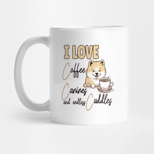 I Love Coffee Canines and Cuddles Akita Owner Funny Mug